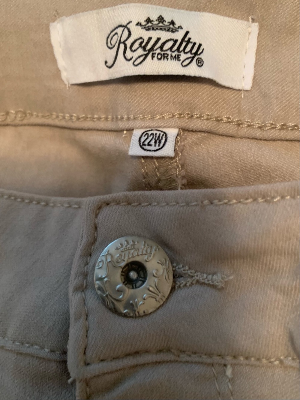 Royalty for Me Hyperstretch Khaki Tan 22W provide a slimming silhouette NWT - Picture 7 of 16